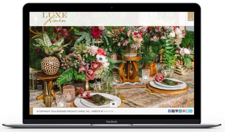luxe linen web design portfolio